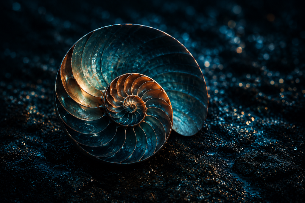 Spiral shell representing restoration, original tone, and coherence